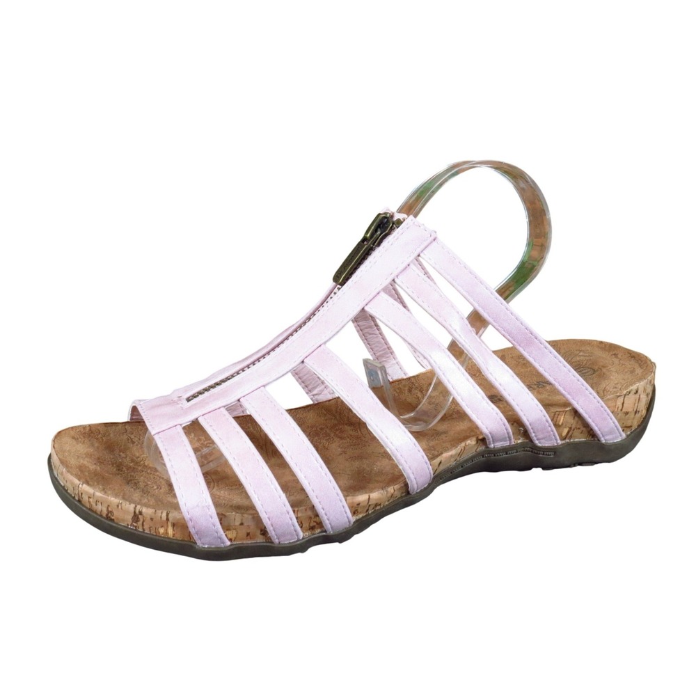 Bearpaw Sabrina Womens Gladiator Sandals Size 11 Casual Summer Pink Faux Leather